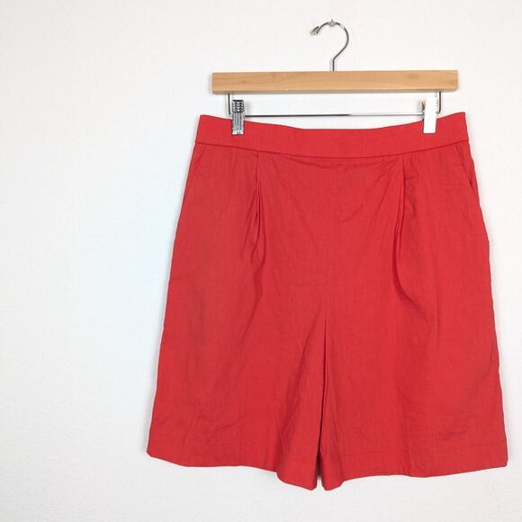 NWT Theory Poppy Stretch Linen Pleated Pull-On Shorts Size L - Picture 3 of 9